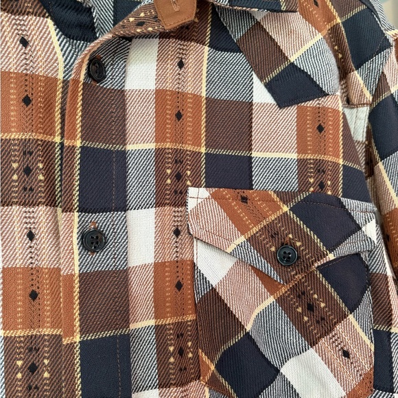 Frye Men's Jacquard Flannel Button Down Shirt size Medium 100% Cotton - Picture 3 of 9
